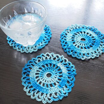 ＊配送無料キャンペーン中＊maaru コースター ブルー系【10.0cm】