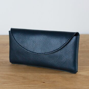 イタリア製牛革のコンパクトな長財布2  /   ブラック※受注製作の画像