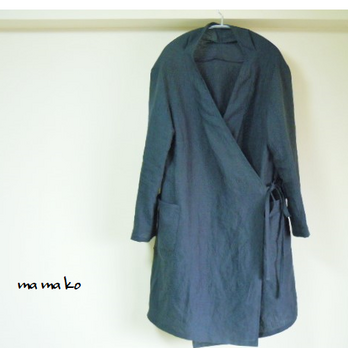 イタリ―リネン１００％　羽織りコートの画像
