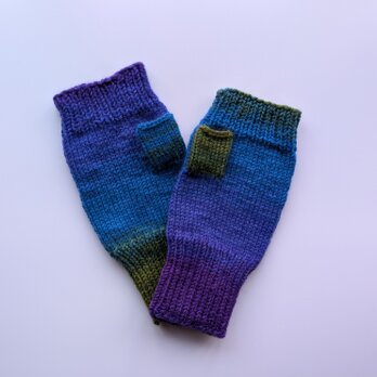 ハンドウォーマーグラデーション 青