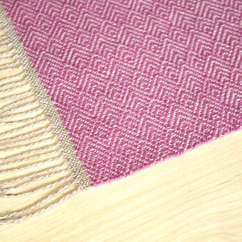 手織りリネンテーブルセンター　ピンクの画像
