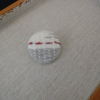 手織り　ブローチ　ウール・丸・小１の画像
