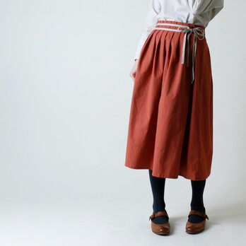 スラブコットン・リュバン・スカート/レッド