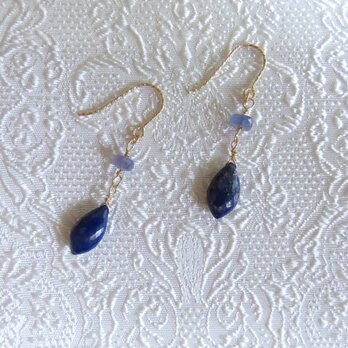 天然石　ラピスラズリとタンザナイトの　ピアス ME0817-002