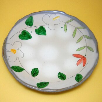 八寸深皿｢庭の花♪花｣の画像