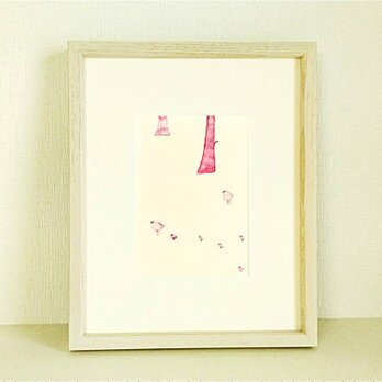 オーダー制作｜原画「うれしい季節」※木製額縁入り（インチサイズ）の画像