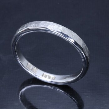 指輪 メンズ : 岩石 丸 鎚目 槌目 リング 3mm幅 シンプル ペア ペアリング シルバーリング 4～27号の画像