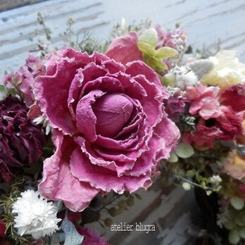 atelierBLUGRA八ヶ岳〜（新作）薔薇と採れたてアナベルのWreath02の画像