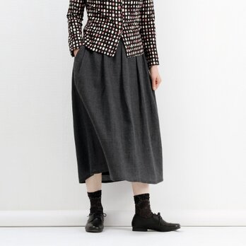 タックギャザースカート(チャコールグレー)#158