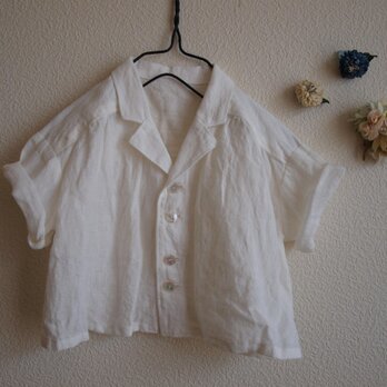 LINEN 開衿シャツ *ホワイト* size 80の画像