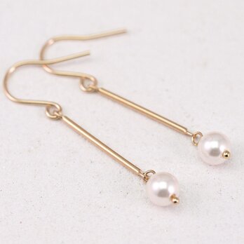 14KGF Pendulum Pearl Earringsの画像