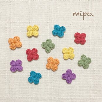 【6色12個】カラフル小花モチーフ ワッペン アップリケ コットン素材の画像