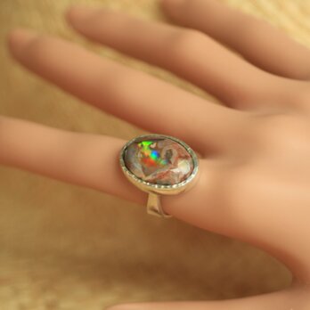 大粒ボルダーオパールのリング