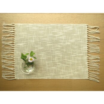 手織り　麻綿混のテーブルセンターの画像