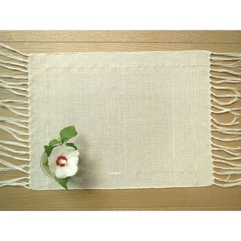 手織り　木綿のテーブルセンターの画像