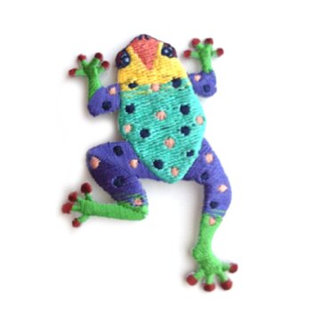 アップリケワッペン カラフルかえる W-0566　 フロッグ  蛙の画像