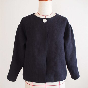 bolero jacket -navy linen-
