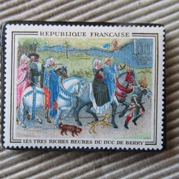 フランス　美術切手ブローチ　2855の画像
