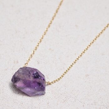 14KGF rough amethyst ネックレスの画像