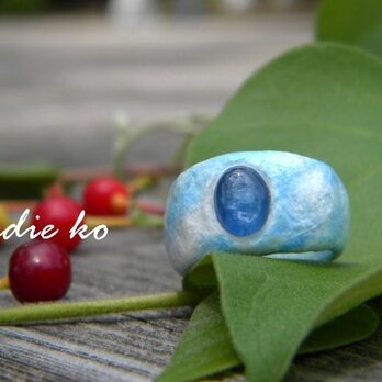 （M様オーダー品）和紙リング　霞　カイヤナイト