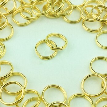送料無料　二重丸カン　8mm　100個　ゴールド　金色　マルカン 丸環 リング パーツ ハンドメイド 金具　（AP0100）の画像