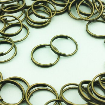 送料無料　二重 丸カン　10mm　100個　金古美　マルカン 丸環　アクセ リング パーツ ハンドメイド 金具　（AP0101）の画像