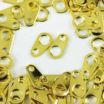 送料無料　ダルマカン　100個　ゴールド　3mmx6mm　板カン　アクセサリー パーツ　金具 （AP0125）の画像
