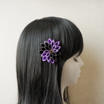 黒紫花のロールコサージュ lightの画像