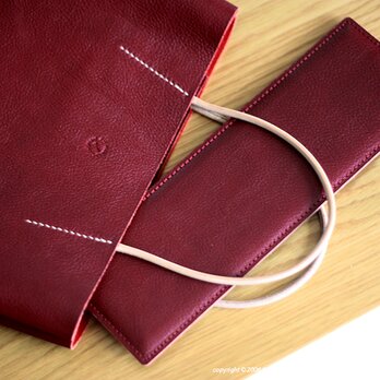 大人の革袋 M・A4が入る・バーガンディ