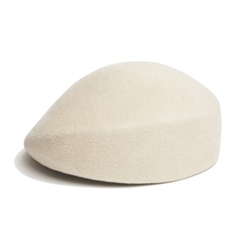 高品質ベロアを使った贅沢なベレートーク帽 アイボリー 17AWN-008の画像