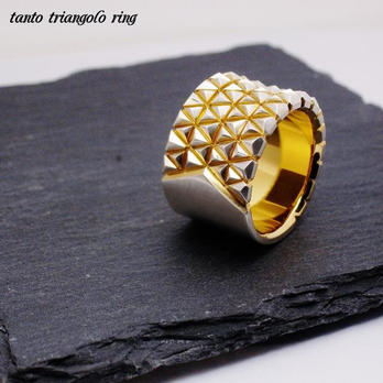 tanto triangolo　ring　／　タント　トリアンゴロ　シルバー　ゴールドコーティング　 リングの画像