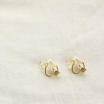 Herkimer Diamond Clip on Earrings ハーキマーダイヤモンドのイヤリング Aグレードの画像
