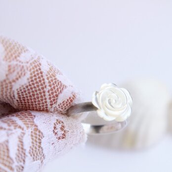 White　Rose　Silver950　Matte　Ringの画像
