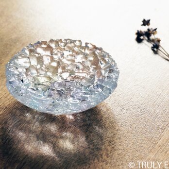 ガラスのアクセサリートレイ - 「 KUBOMI 」 ● ライラック・9cmの画像