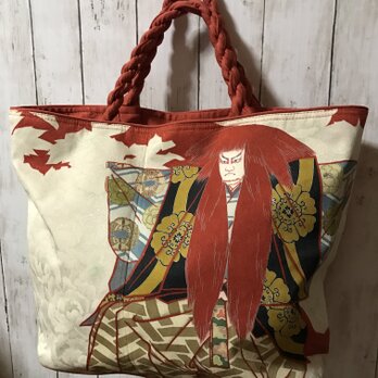 着物リメイクトートバック大★赤