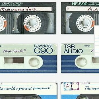 「音楽は語る」アートメッセージカード10枚セット ヴィンテージカセットテープの画像