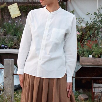 やわらかコットンバンドカラーシャツ【ユニセックス】005　size2