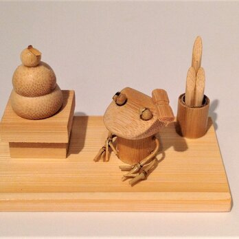 竹細工～鏡餅＆カエル（女の子）の画像
