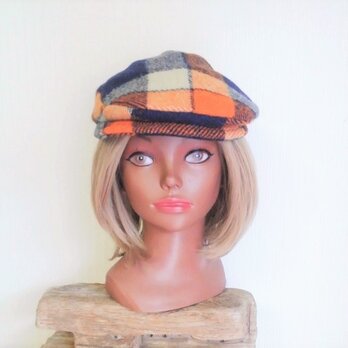 【SALE】Hunting : harris Tweed ☆navy×orangeの画像