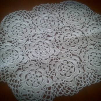 お花レース編み（六角形・ホワイト）の画像