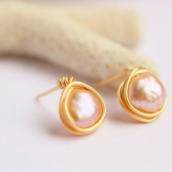 Pink　Pearl　Wire　ピアスの画像
