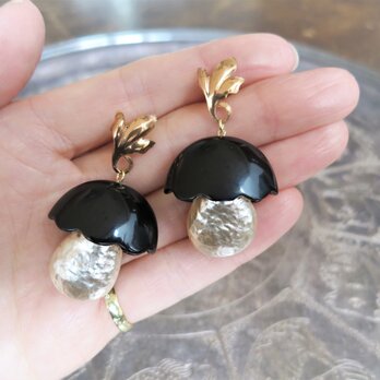 パールマッシュルームピアス ミリアムハスケル vintage Miriam Haskell <PE-msbk>の画像