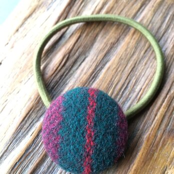 くるみボタンのヘアゴム wool-4の画像