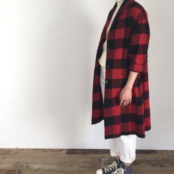 ネルチェック　ローブコート　