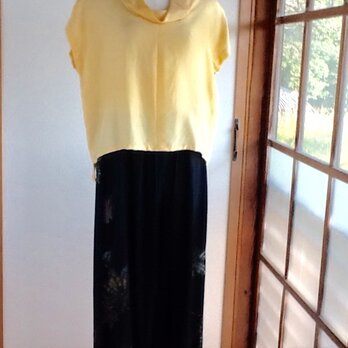 黒地に素敵な模様のお出かけもんぺ