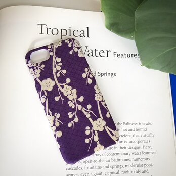 【 KIMONO 】希少☆アンティーク着物iPhoneケース(紫にしだれ梅)の画像