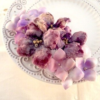 Purple hydrangea brooch(2way)/Lの画像