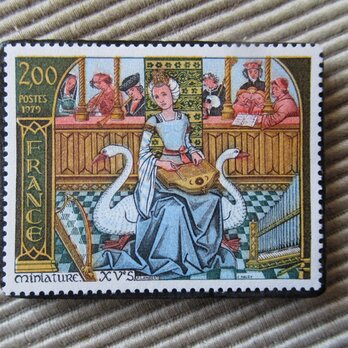 フランス　美術切手ブローチ 3014の画像