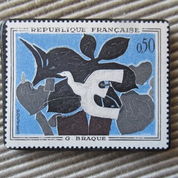 フランス　美術切手ブローチ 3016の画像
