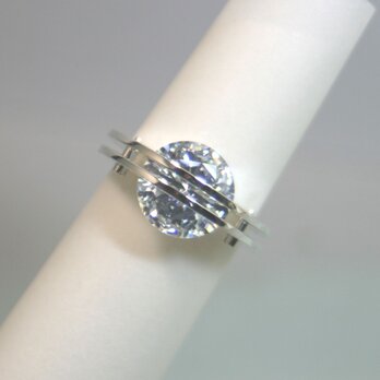 The Parallel Lines Ring Silver CubicZirconia【受注制作】の画像